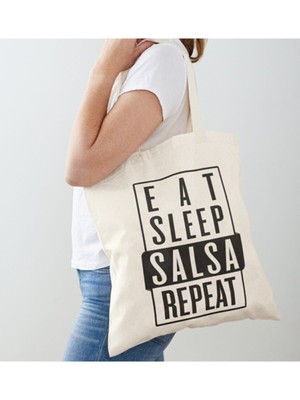 Giftora Dance Dans Salsa Baskılı Ham Bez Omuz