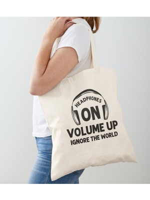 Giftora Headphone Kulaklık Baskılı Ham Bez