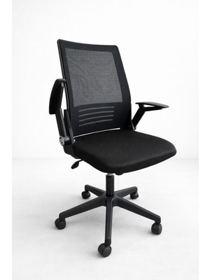 Pacers Katlanır Kollu Çalışma Sandalyesi | Ofis ve Bilgisayar Koltuğu | Siyah Kumaş - Siyah Kollar
