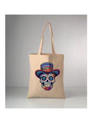 Giftora Kurukafa Baskılı Ham Bez Omuz Çantası