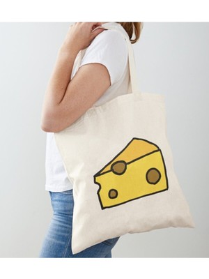 Giftora Peynir Dilimi Tasarımlı Ham Bez Omuz