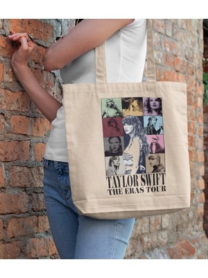 Giftora Taylor Swift Baskılı Kanvas Bez Çanta