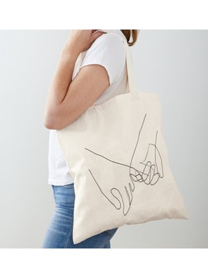 Giftora One Line Serisi Tasarımlı Ham Bez Omuz