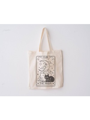 Giftora Kedili Dünya Tasarımlı Ham Bez Omuz Çantası