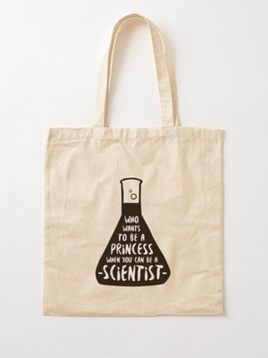 Giftora Kimyager - Scientist Baskılı Ham Bez Omuz Çantası