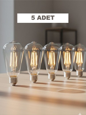 Orbus Stc6 6W Clear LED Filament Ampul E27 2700K Sıcak Işık 600LM 15Lİ