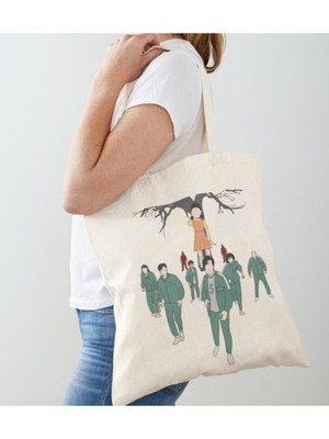 Giftora Squid Games Tasarımlı Ham Bez Omuz