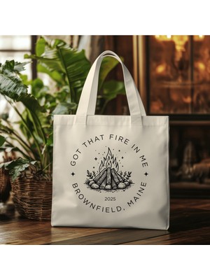 Giftora Brownfield, Maine Baskılı Kanvas Özel Üretim Çanta