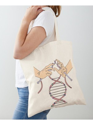 Giftora Dna Örgüsü Işlemeli Ham Bez Omuz