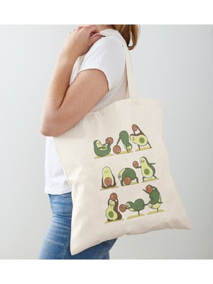 Giftora Yoga Avakado Tasarımlı Ham Bez Omuz