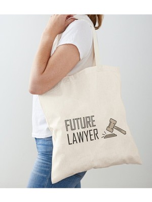 Giftora Future Lawyer Baskılı Ham Bez Omuz