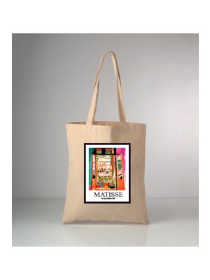 Giftora Matisse Tablo Baskılı Ham Bez Omuz Çantası