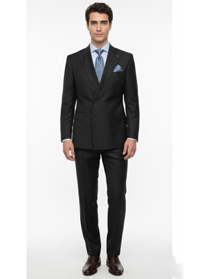 Presto Erkek Kruvaze Takım Elbise 6 Drop SIYAH-676-001