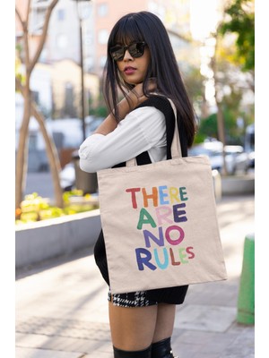 Giftora No Rules Baskılı Bez Çanta