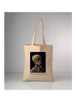 Giftora Van Gogh Kurukafa Baskılı Ham Bez Omuz Çantası 35X40 cm