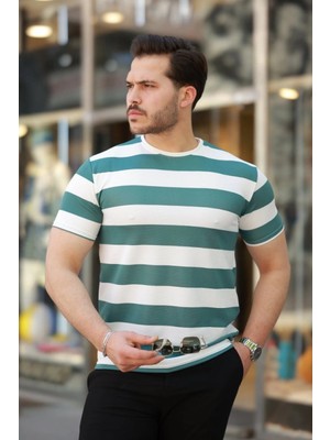 Marsilyan- Erkek Çift Renk Pamuklu Örme Kumaş Kısa Kollu Tshirt