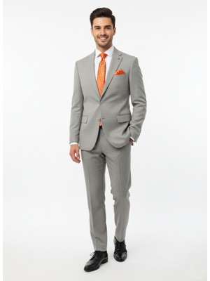 Presto Erkek 4 Drop Regülar Takım Elbise Gri 478-050
