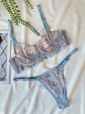 Ht Sağlık Çiçekli Sütyen Takımı Bralet Set