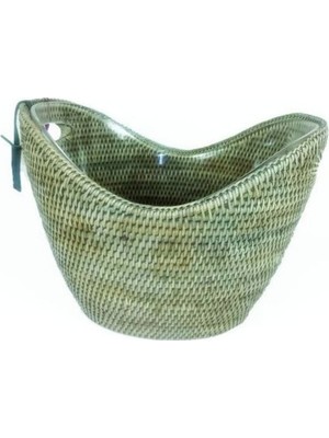 Baolgi Hasır Şampanya Kovası L Gri 36.5x27x29/37 cm
