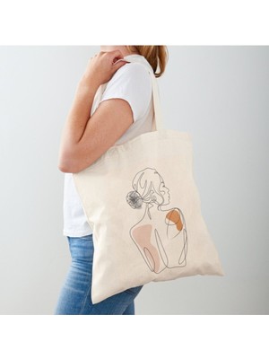 Giftora Minimalist Kadın One Line - Ham Bez Çanta