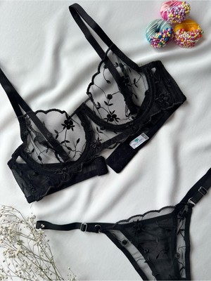 Ht Sağlık Çiçekli Sütyen Takımı Bralet Set