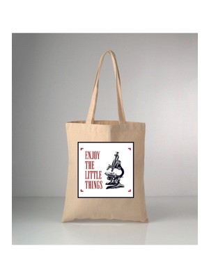 Giftora Bilim Baskılı Ham Bez Omuz Çantası 35X40 cm