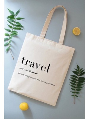 Giftora Travel Baskılı Bez Çanta 38X42CM