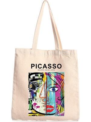 Giftora Picasso Baskılı Kanvas Bez Çanta