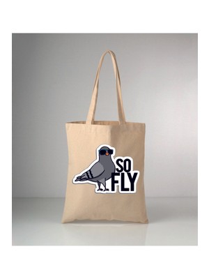 Giftora Hayvanlarımız Güvercin Baskılı Ham Bez Omuz Çantası 35X40 cm