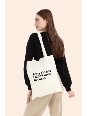 Giftora Sorry I'm Late Ham Bez Omuz Çantası