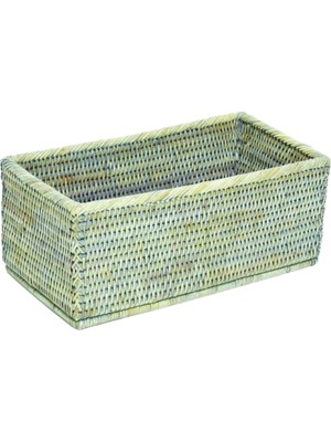 Baolgi Hasır Dikdörtgen Sepet Gri 31x16x13 cm