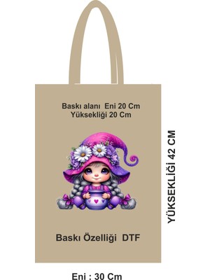 Giftora Dtf Baskılı Bez Poşet 30X42 cm Saplı Pamuk Çanta – 46 Tel