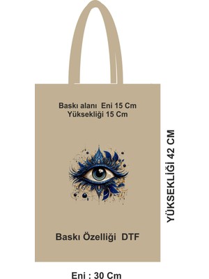 Giftora Baskılı Saplı Alışveriş Çantası Bez Poşet