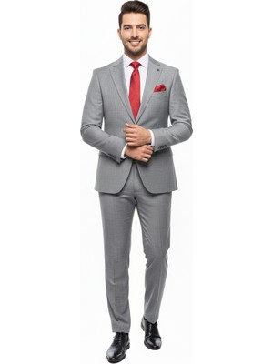Presto Erkek 4 Drop Regülar Takım Elbise Gri 475-050