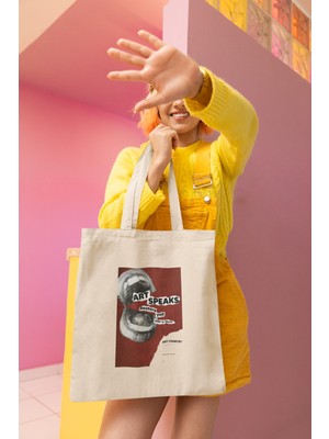 Giftora Art Speaks Baskılı Bez Çanta