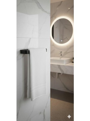 UG Home Siyah Lamalı Yapışkanlı Havlu Askısı