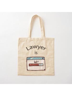 Giftora Lawyer Loading Baskılı Ham Bez Çanta