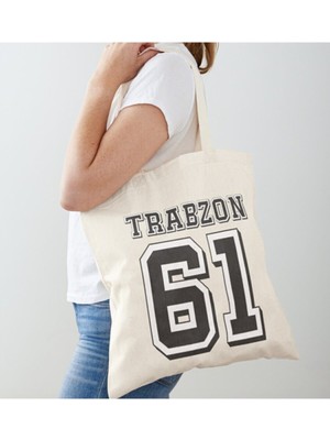 Giftora Trabzon Baskılı Ham Bez Omuz Çantası
