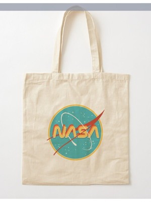 Giftora Nasa Tasarımlı Ham Bez Omuz Çantası