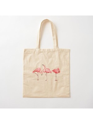Giftora Flamingo Temalı Baskılı Ham Omuz