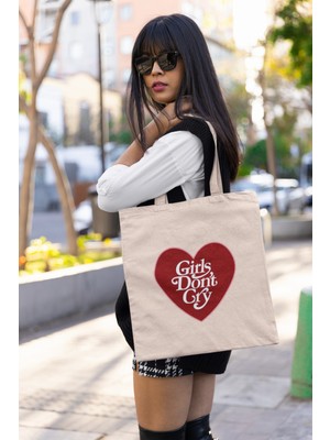 Giftora Don't Cry Baskılı Bez Çanta