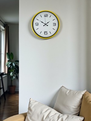 Tedaks 36 cm Sarı Dekoratif Duvar Saati