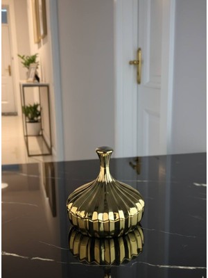 Rova Tr Lüks Dekoratif Kapaklı Cam Şekerlik – Çok Amaçlı Ev Aksesuarı