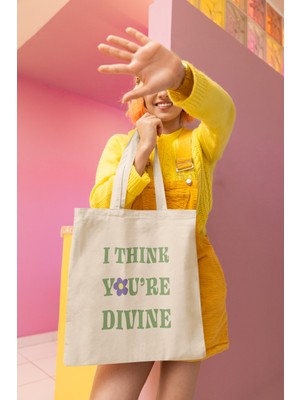 Giftora Divine Baskılı Bez Çanta