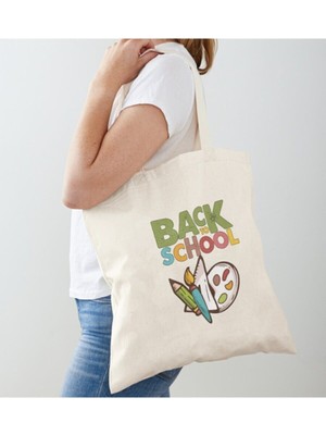 Giftora Back To School Baskılı Ham Bez Omuz