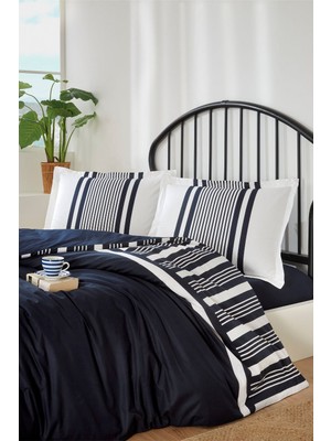 Özdilek Ranforce -Wonder Lacivert- Lastikli Çarşaflı Tek Kişilik Nevresim Takımı