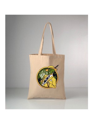 Giftora Maske Baskılı Ham Bez Çanta 35X40 cm