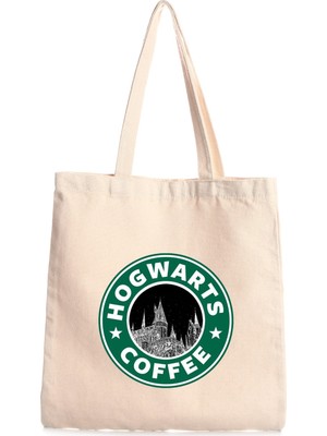 Giftora Hogwart Coffe Baskılı Kanvas Çanta