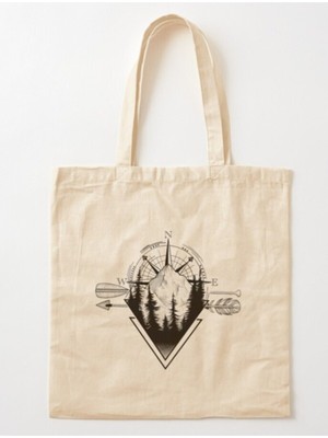 Giftora Kamp - Doğa - Gezi Temalı Ham Bez Omu