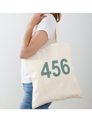 Giftora Squid Games 456 Tasarımlı Ham Bez Omuz Çantası